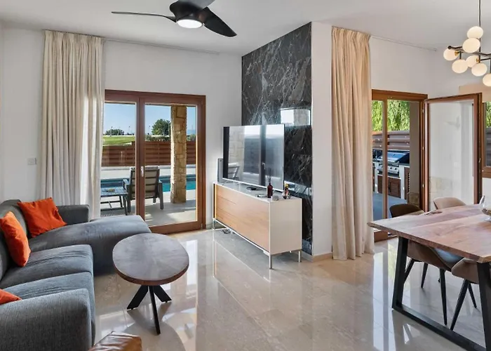 Modern Hg08 Pyrinas With Amazing Golf Views, In Heart Of Aphrodite Hills